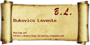 Bukovics Levente névjegykártya