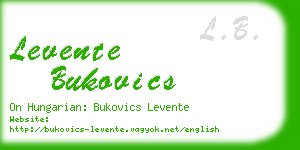 levente bukovics business card